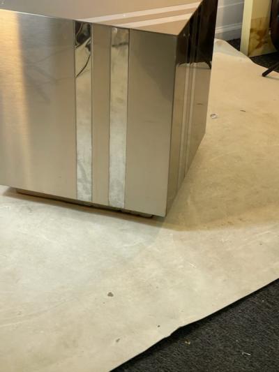 Pierre Cardin MODERNIST STRIPED CHROME CUBE BY PIERRE CARDIN