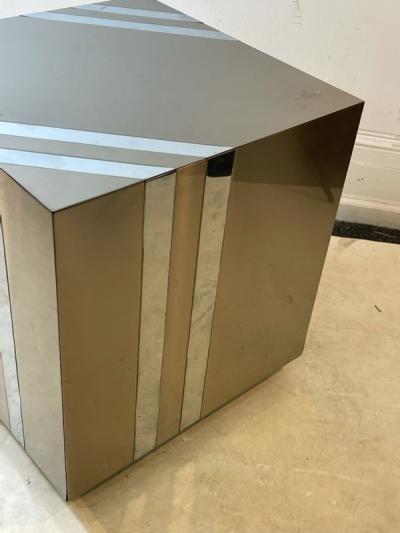 Pierre Cardin MODERNIST STRIPED CHROME CUBE BY PIERRE CARDIN