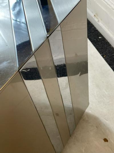 Pierre Cardin MODERNIST STRIPED CHROME CUBE BY PIERRE CARDIN