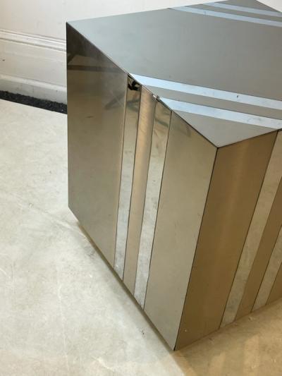 Pierre Cardin MODERNIST STRIPED CHROME CUBE BY PIERRE CARDIN