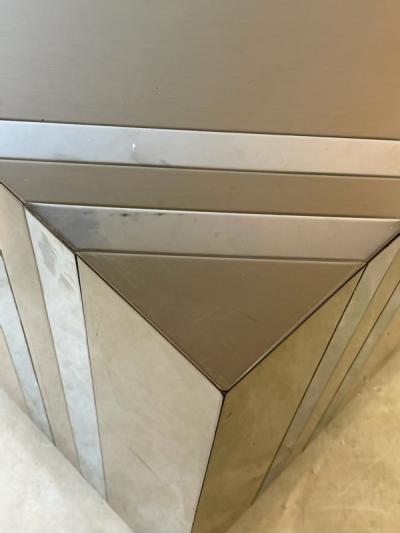 Pierre Cardin MODERNIST STRIPED CHROME CUBE BY PIERRE CARDIN