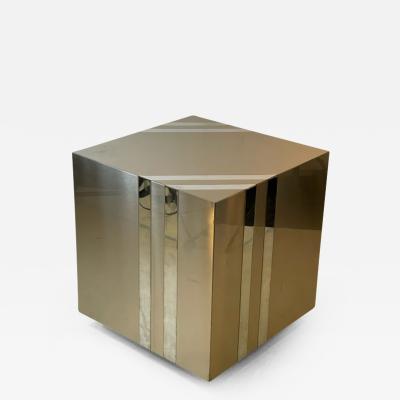 Pierre Cardin MODERNIST STRIPED CHROME CUBE BY PIERRE CARDIN