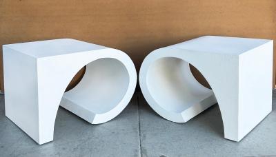 Pierre Cardin Mid Century Modern Pierre Cardin Inspired Side Tables Lacquered Fiber Cloth