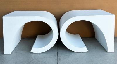 Pierre Cardin Mid Century Modern Pierre Cardin Inspired Side Tables Lacquered Fiber Cloth