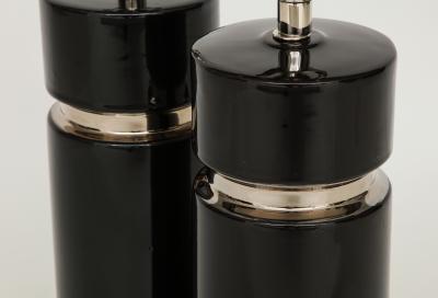 Pierre Cardin Modernist Black Ceramic Lamps