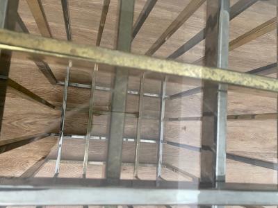 Pierre Cardin PIERRE CARDIN GEOMETRIC CHROME AND BRASS CAGE DINING TABLE