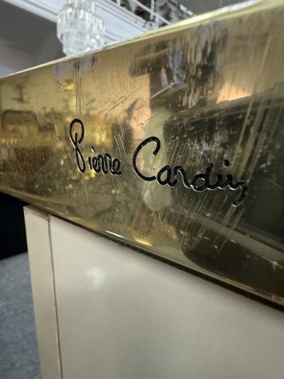 Pierre Cardin PIERRE CARDIN WHITE LAMINATE AND BRASS BAR BY PIERRE CARDIN