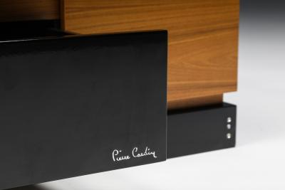 Pierre Cardin Pierre Cardin Black Lacquer and Teak Credenza 1970s