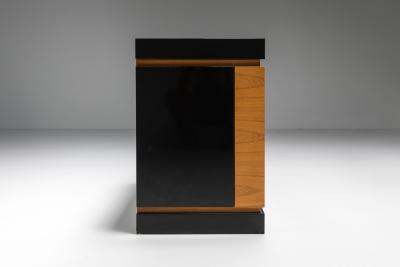 Pierre Cardin Pierre Cardin Black Lacquer and Teak Credenza 1970s