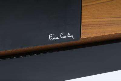 Pierre Cardin Pierre Cardin Black Lacquer and Teak Credenza 1970s