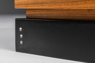 Pierre Cardin Pierre Cardin Black Lacquer and Teak Credenza 1970s