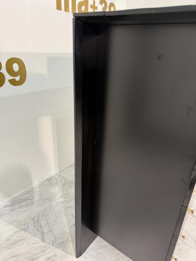 Pierre Cardin Pierre Cardin Black Lacquered Commode with Brass Details