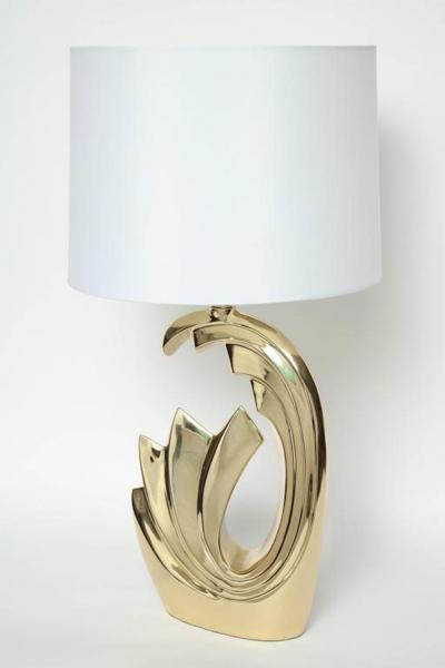 Pierre Cardin Pierre Cardin Brass Tidal Wave Lamps