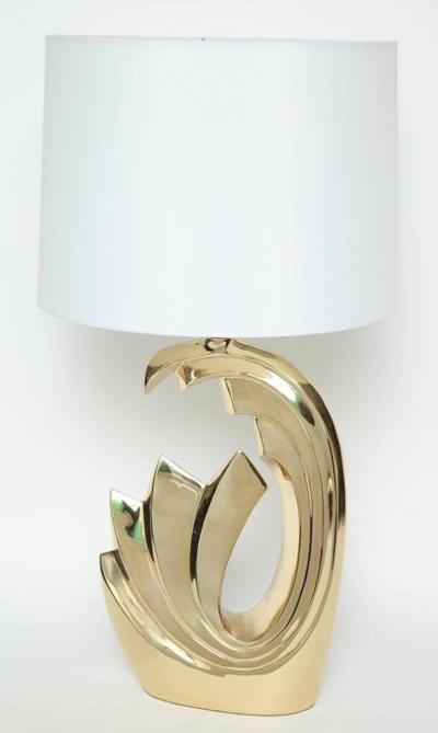 Pierre Cardin Pierre Cardin Brass Tidal Wave Lamps