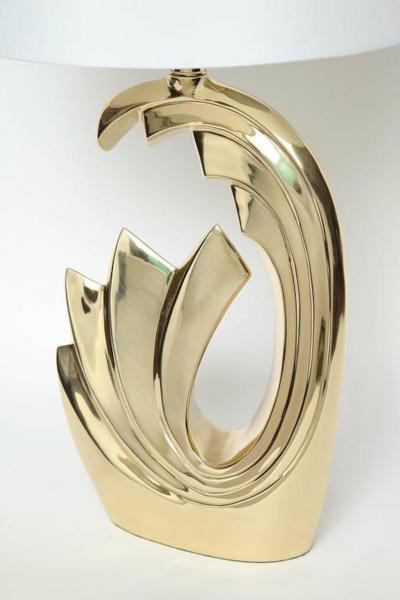 Pierre Cardin Pierre Cardin Brass Tidal Wave Lamps