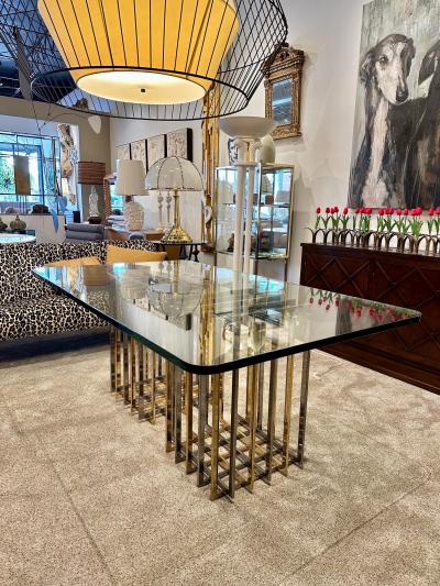 Pierre Cardin Pierre Cardin Cage Style Base Dining Table in Mixed Metals