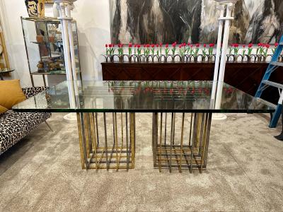 Pierre Cardin Pierre Cardin Cage Style Base Dining Table in Mixed Metals