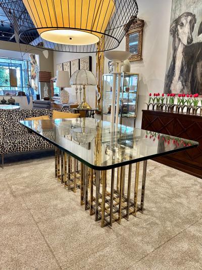 Pierre Cardin Pierre Cardin Cage Style Base Dining Table in Mixed Metals