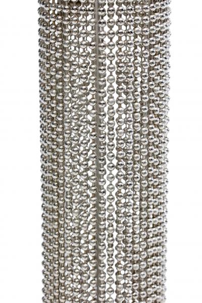 Pierre Cardin Pierre Cardin Cylindrical Stainless Steel Beaded Table Lamp c 1970s