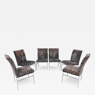 Pierre Cardin Pierre Cardin for Dillingham Set of Six Dining Chairs in Cut Velvet