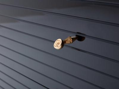 Pierre Cardin Pierre Cardin signed commode black lacquered and brass 1980s