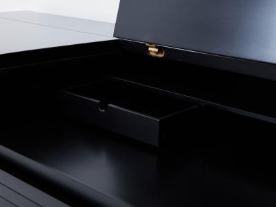 Pierre Cardin Pierre Cardin signed commode black lacquered and brass 1980s