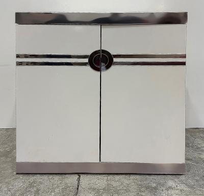 Pierre Cardin Vintage Pierre Cardin Signed Chrome Laminate Nightstands Pair