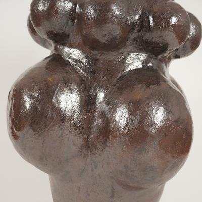 Pierre Casenove EPHESE BROWN VASE 65 High temperature glazed ceramic