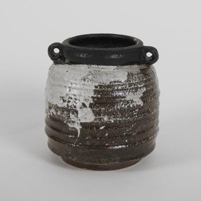 Pierre Casenove PAIR OF GLAZED CERAMIC POTS