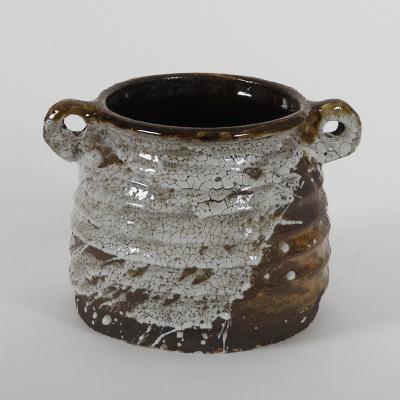 Pierre Casenove PAIR OF GLAZED CERAMIC POTS