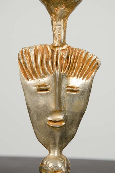 Pierre Casenove Pierre Casenove for Fondica Gilt Bronze Candleholder