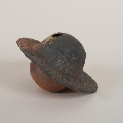 Pierre Casenove SATURN C Anagama fired ceramic sculpture
