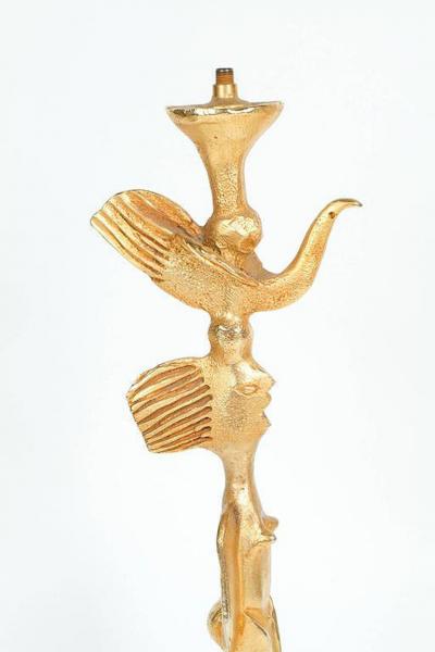 Pierre Casenove WHIMSICAL GILT BRONZE DOVE LAMP BY PIERRE CASENOVE
