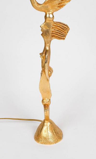 Pierre Casenove WHIMSICAL GILT BRONZE DOVE LAMP BY PIERRE CASENOVE