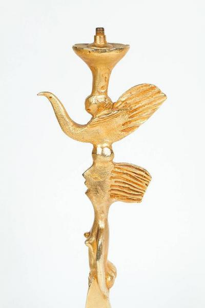Pierre Casenove WHIMSICAL GILT BRONZE DOVE LAMP BY PIERRE CASENOVE