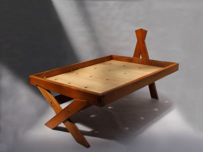 Pierre Chapo FRENCH MIDCENTURY SOLID ELM BED BY PIERRE CHAPO