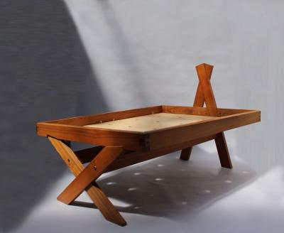 Pierre Chapo FRENCH MIDCENTURY SOLID ELM BED BY PIERRE CHAPO