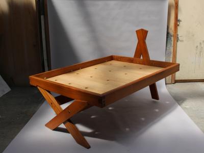 Pierre Chapo FRENCH MIDCENTURY SOLID ELM BED BY PIERRE CHAPO