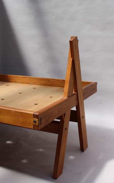 Pierre Chapo FRENCH MIDCENTURY SOLID ELM BED BY PIERRE CHAPO