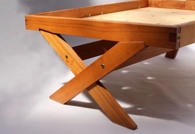 Pierre Chapo FRENCH MIDCENTURY SOLID ELM BED BY PIERRE CHAPO