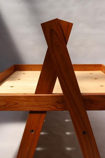 Pierre Chapo FRENCH MIDCENTURY SOLID ELM BED BY PIERRE CHAPO