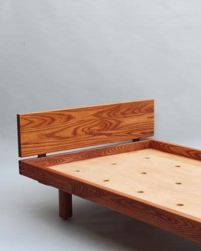 Pierre Chapo Fine French 1950s Solid Elm Godot daybed by Pierre Chapo