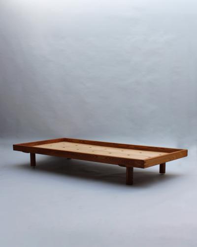 Pierre Chapo Fine French 1950s Solid Elm Godot daybed by Pierre Chapo