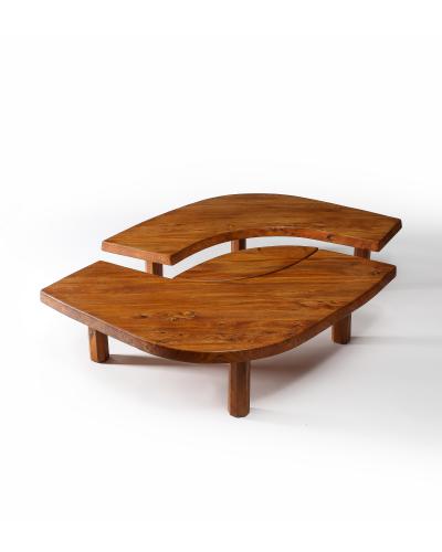 Pierre Chapo Oak Table by Pierre Chapo France 1972