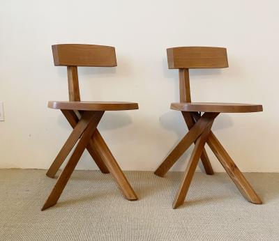 Pierre Chapo PAIR OF PIERRE CHAPO S34 CHAIRS