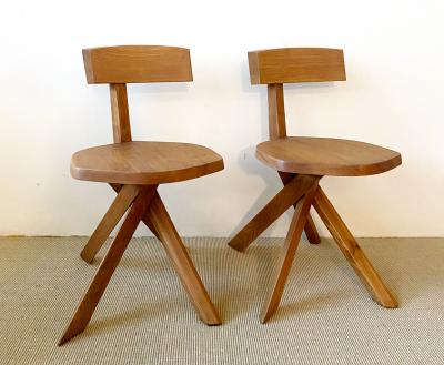 Pierre Chapo PAIR OF PIERRE CHAPO S34 CHAIRS
