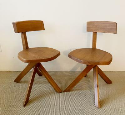 Pierre Chapo PAIR OF PIERRE CHAPO S34 CHAIRS