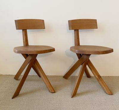 Pierre Chapo PAIR OF PIERRE CHAPO S34 CHAIRS