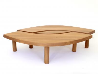 Pierre Chapo PIERRE CHAPO FRENCH ELM WOOD COFFEE TABLE MODEL T22 OFTEN NAMED EYE TABLE