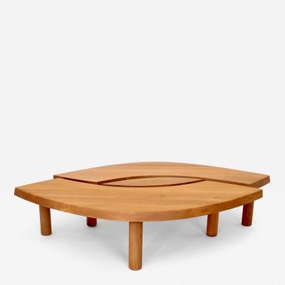 Pierre Chapo PIERRE CHAPO FRENCH ELM WOOD COFFEE TABLE MODEL T22 OFTEN NAMED EYE TABLE